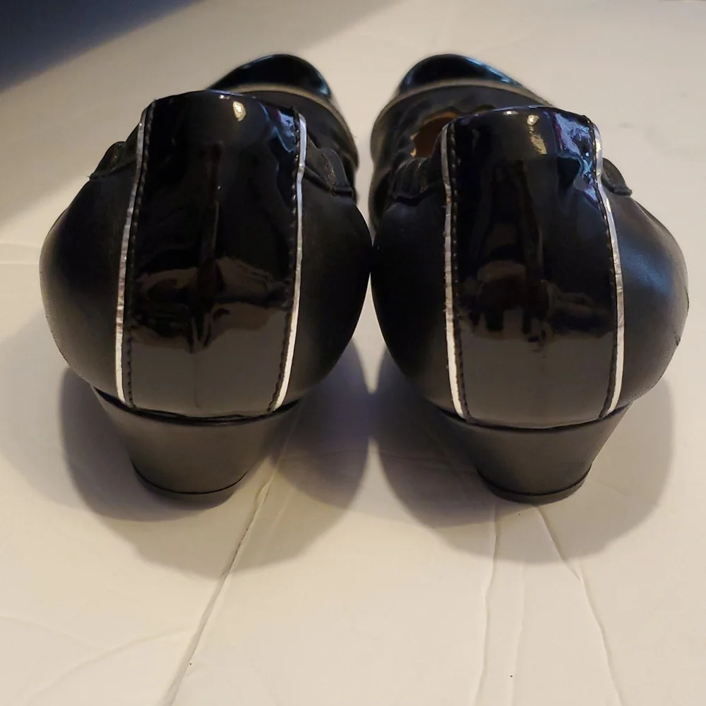 AGL Leather Cap Toe Wedges In Black Size 40 - US 10